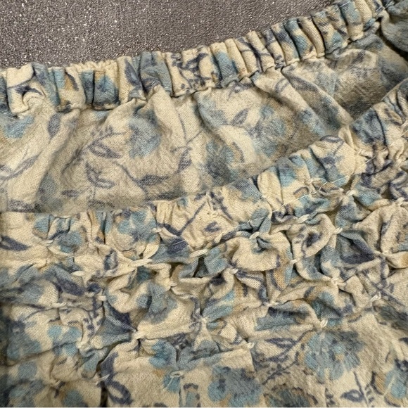 FREE PEOPLE James Floral Cropped Long Sleeve Smocked‎ Top Size Large - Picture 6 of 12